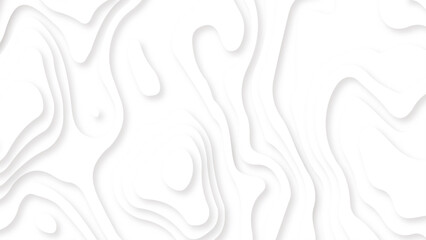 White paper cut decoration textured with wavy layers 3d topography relief background. abstract 3d white papercut topography relief vector background illustration for your design.	
