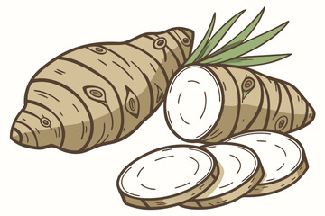 22 root vegetables, Jerusalem artichokes, sunchokes, raw tubers, organic produce, earthy tones, knobby shapes, sliced cross-sections, natural textures, culinary ingredients, farm-fresh, rustic aesthet