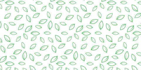 minimalist seamless leaf pattern with outline style and random size. leaf background