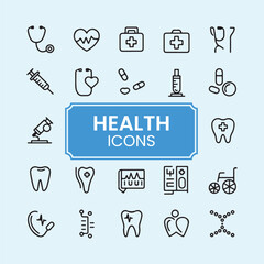 Newest Trendy collection of health and medical icons