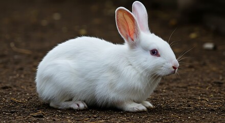 Fototapeta premium Adorable White Rabbit Image