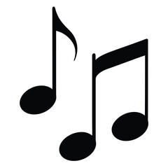 
music note silhouette vector, music note icon llustration on white background
