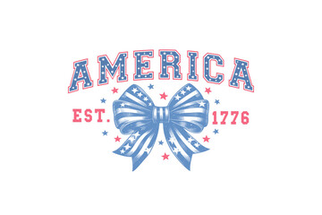 America, Vintage Patriotic 4th Of July Sublimation Design