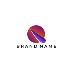 ILLUSTRATION LETTER Q GEOMETRIC LOGO ICON PURPLE ORANGE GRADIENT COLOR TEMPLATE SIMPLE MINIMALIST ELEMENT DESIGN SIMPLE VECTOR GOOD FOR APPS, BRAND 