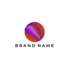 ILLUSTRATION LETTER Q GEOMETRIC LOGO ICON PURPLE ORANGE GRADIENT COLOR TEMPLATE SIMPLE MINIMALIST ELEMENT DESIGN SIMPLE VECTOR GOOD FOR APPS, BRAND 