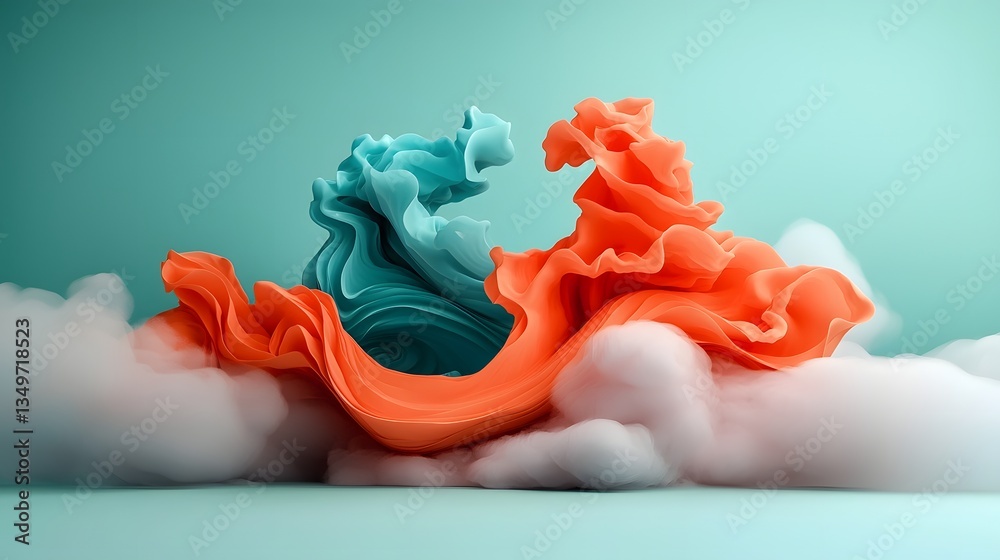 Poster enchanting rainfall pattern map with fluid topographic data visualization and dynamic swirling flow 