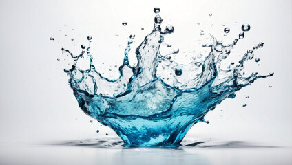 Obraz premium Vibrant Blue Water Splash Isolated on White Background for Creative Designs