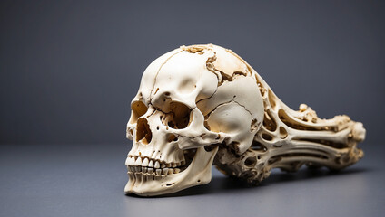 Authentic Bone Isolated on Background for Animal Nutrition and Chewing
