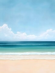 Fototapeta premium Peaceful Beach Landscape with Gentle Waves