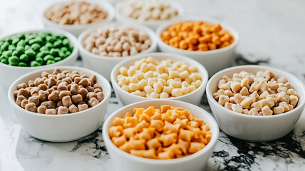A colorful array of different colored beans perfect for creating allergy-friendly dog diets and meals.