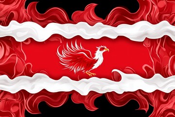 Fototapeta premium Fiery Phoenix Emblem