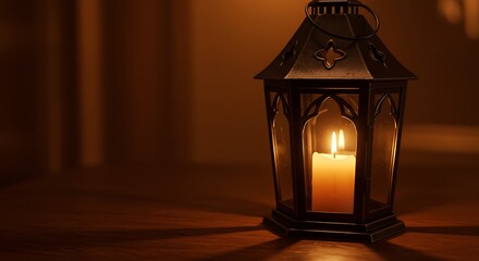 Lit Lantern: Warm Candlelight Background