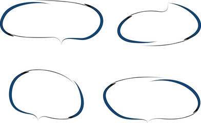 dark blue color doodle abstract dialogue clouds