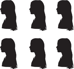 Vector silhouettes of girl premium geomatic. 