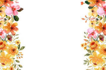 Watercolor flowers background vector for design.