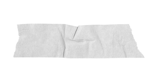 White washi tapes isolated on white. Pieces of decorative tape for scrapbooks. Torn paper a cutout...