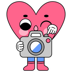 heart character camera