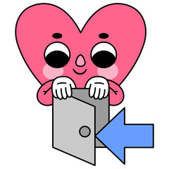 heart character enter door