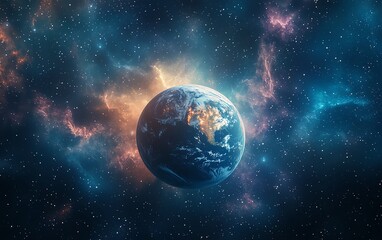 Fototapeta premium A dreamy and artistic watercolorstyle Earth