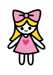 logo with a girl doll theme, suitable for your business logo or brand.