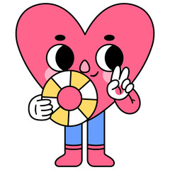 heart character lifesaver
