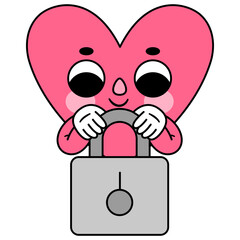 heart character padlock