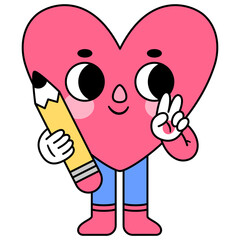 heart character pencil