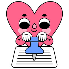 heart character pin document