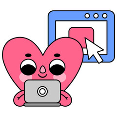 heart character laptop