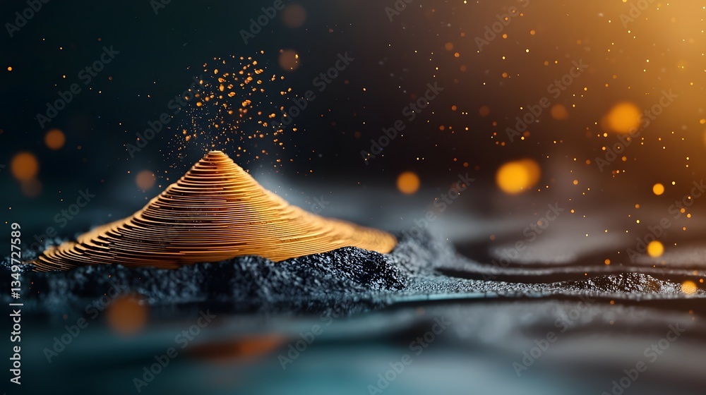 Poster hypnotic rainfall pattern map fluid topographic landscape and dynamic data visualization abstract di