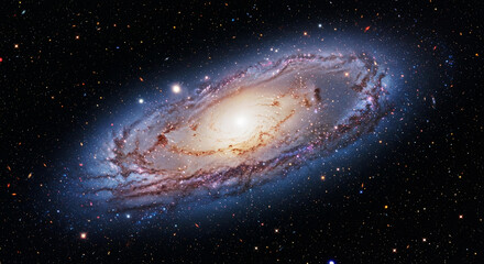 Majestic Spiral Galaxy in Deep Space Celestial Wonders Cosmic Nebula Starry Night