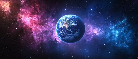 Obraz premium A magical watercolorstyle painting of Earth