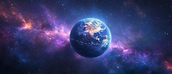 A magical watercolorstyle painting of Earth