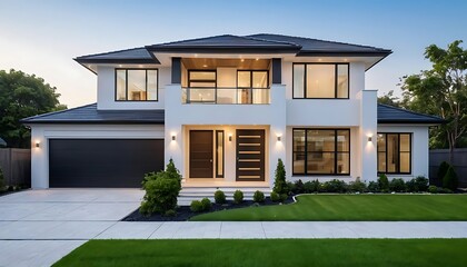 Beautifully Designed Home Exterior Captured in a Striking Close Up