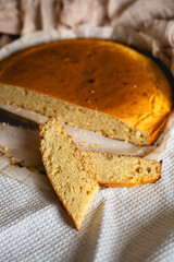 homemade corn bread recipe on the table at home 