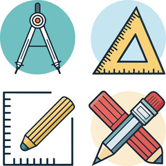 Design and Measurement Essentials Icons Editable Vector Set

