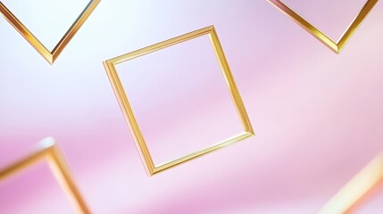 Minimalist Gold Frame Amidst Abstract Colors