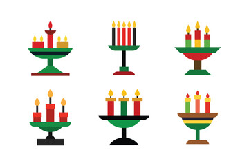 kwanzaa candle holder vector silhouette design