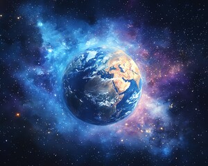 Obraz premium A stunning watercolor painting of Earth