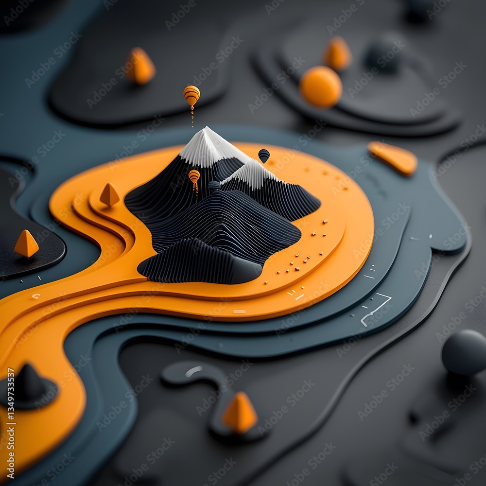 Poster mesmerizing topographical data visualization with a dynamic swirling weather map featuring a vibrant