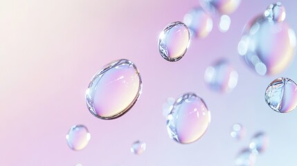 Fototapeta premium Soft Gradient Bubbles On A Pastel Pink And Purple Backdrop.