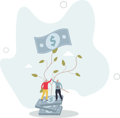 savings and senior financial planning, wealth management concept.flat character life .