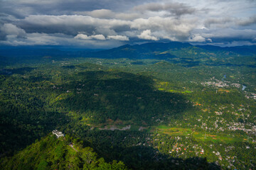 Fototapeta premium Scenic view from Mountain Peak Ambuluwawa, Kandy, Sri Lanka, Asia 