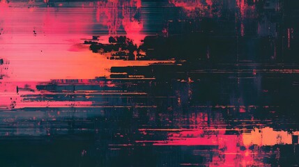 Abstract Digital Glitch Effect with Noise Looped Background Depicting Cyber Security Concept