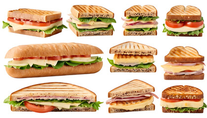 Set of panini sandwiches png