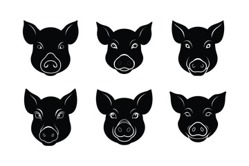 pig snout close up vector silhouette design