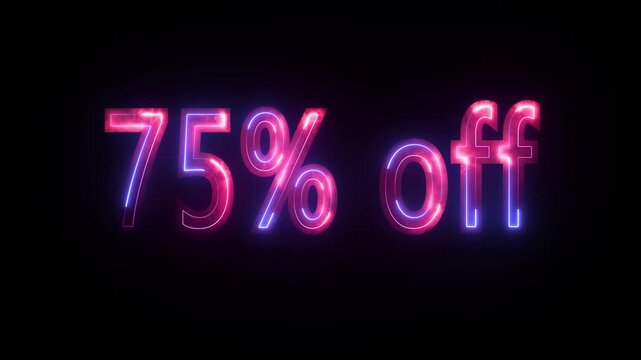 Discount 75% Offer Price .Digital flash Sale discount 75 Percent offer with spiral Animation background.