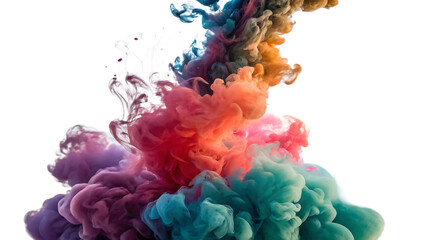Obraz premium An Ethereal Ink Explosion with Vibrant, Swirling Tones, Creating a Dreamlike and Abstract Effect