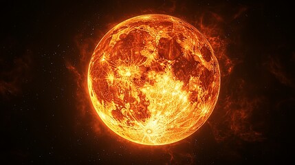 Obraz premium Fiery Celestial Sphere Digital Art