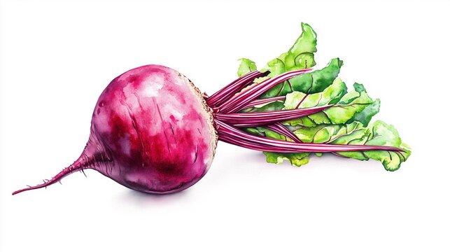 a watercolor red beetroot